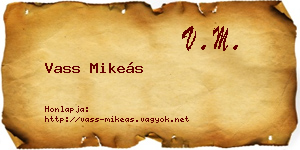 Vass Mikeás névjegykártya